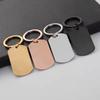 10Pcs/Lot Strip Blank Mirror Polished Stainless Steel Keychain For DIY Custom Women's Men's Keychain