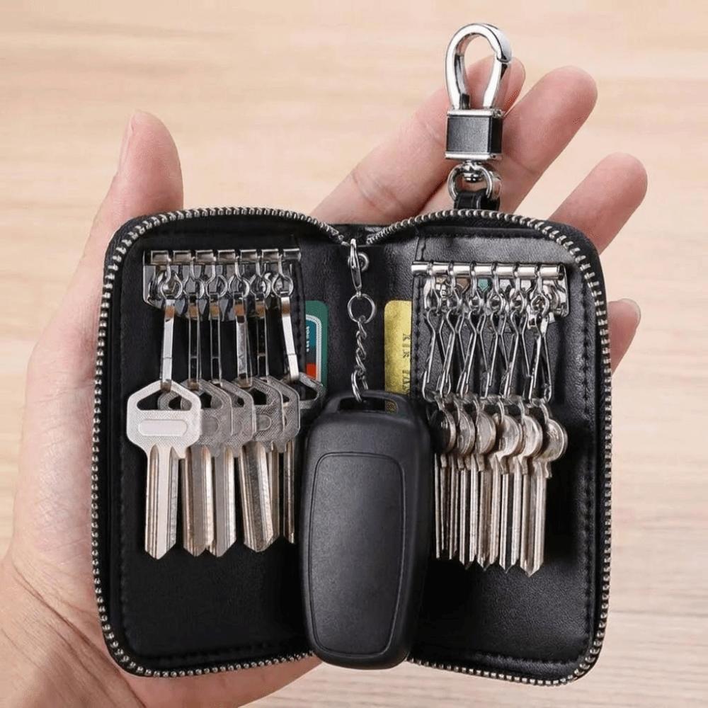 Waterproof Car Key Wallet Retro Zipper Key Bag Lightweight Key Storage Pouch  Commuting Use