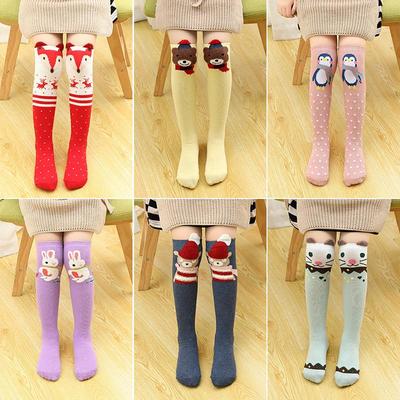 Girls' Cute Cartoon Mid-Calf Socks for Spring and Autumn