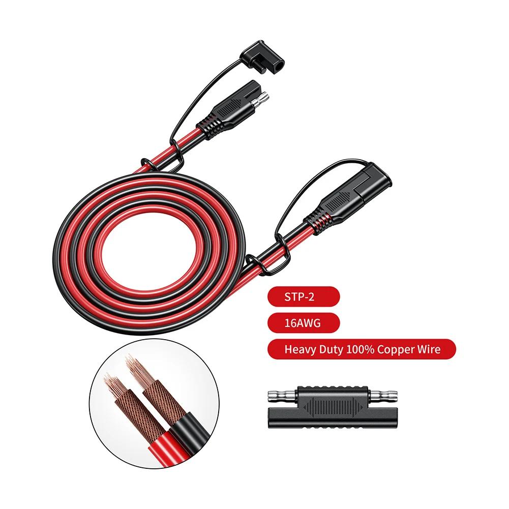 2PC 12AWG 30CM SAE Power Socket SAE Waterproof Quick Connect Panel Mount Universal Flush-Mountable Connector for Moto Battery