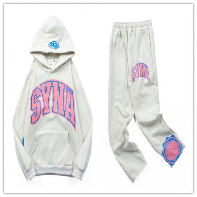 Streetwear Hooded Sweatshirt Set Loose Fit Embroidery Winter Casual Top Youth