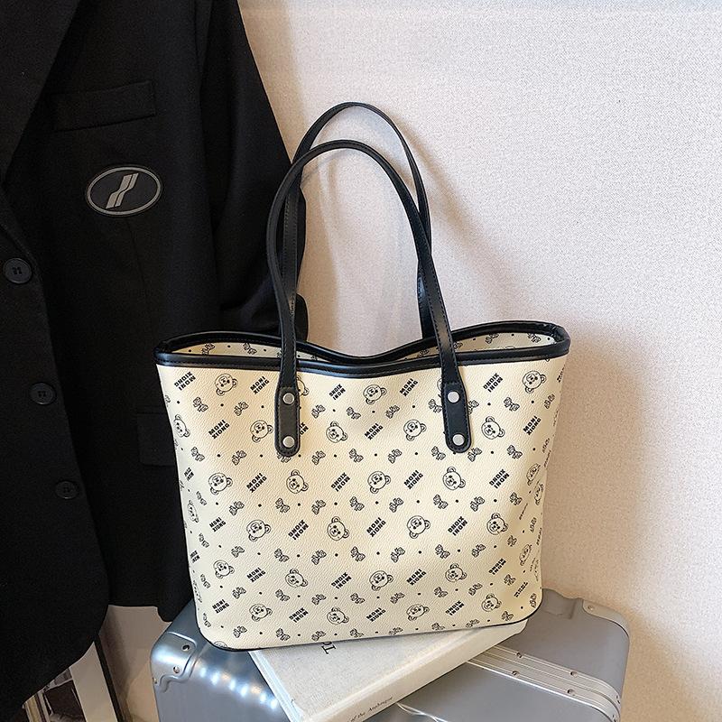 Korean casual fashion large-capacity bag women's 2025 summer new simple and fashionable high-value portable tote bag