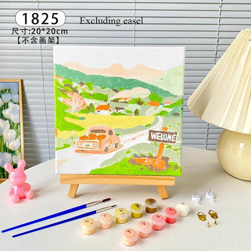 DIY Digital Landscape Oil Painting Coloring Hand Filled Painting Paint By Number Children's Coloring Decorative Landscape