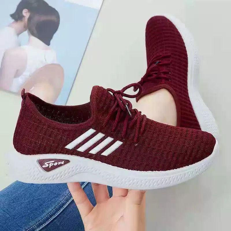 2025 New Arrival Lightweight Breathable Cotton Fabric Flat Sneakers with Elastic Band for Women's Running #SpringEssentials
