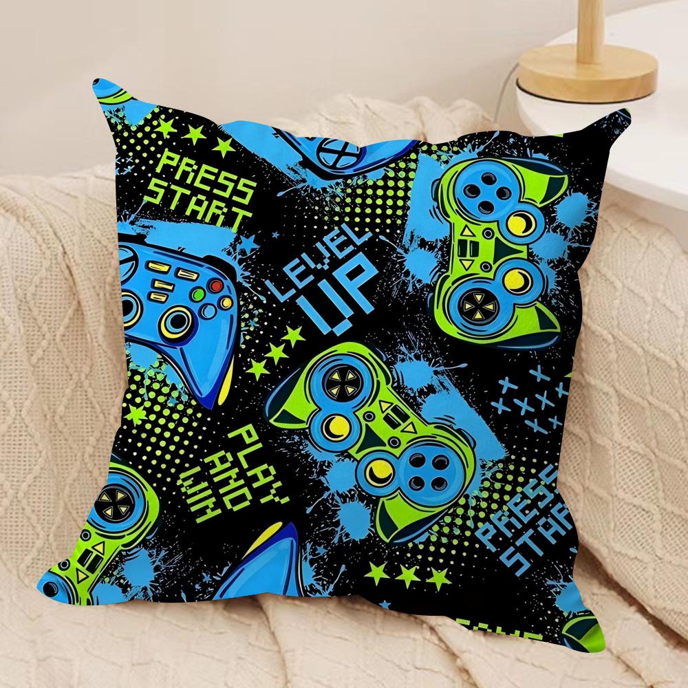 Game Handle Cushion Cover Soft Plush Fabric DoubleSided Printed Sofa Cushion Cover for All Seasons Home Decor Gift
