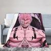 Ryomen Sukuna Jujutsu Kaisen Super Warm Blanket Students Plush Throw Blanket Fluffy Outdoor Flannel Bedspread Sofa Bed Cover