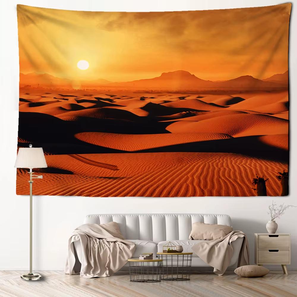 

Desert Sunset Tapestry Wall Hanging Natural Scenery Simple Art Hippie Bohemian Modern Style Living Room Home Decor 74x94cm(29x37in)