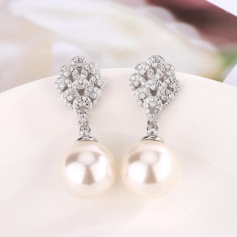 Jewelry Copper Bottom Gold-Plated Pearl Temperament Set Female 14Mm