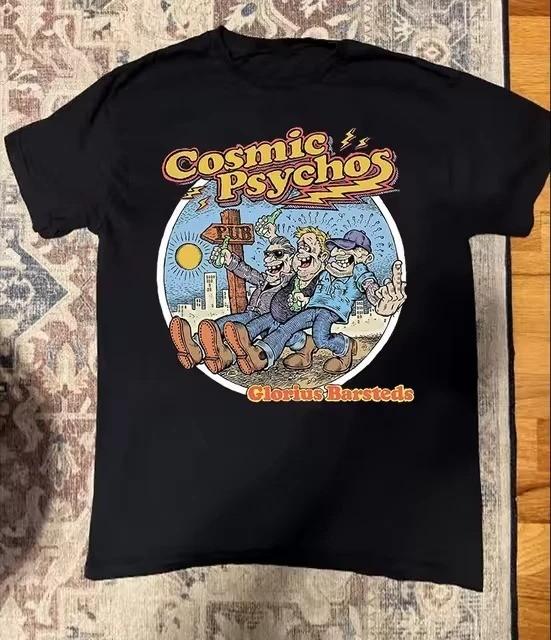 Vintage Cosmic Psychos Band Glorius Barsteds Cotton Black Shirt CL407 M