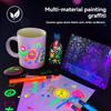 Set de 8 Marqueurs Peinture Acrylique Fluorescents Néon UV - Lumineux dans le Noir Fournitures d'Art pour Bricolage