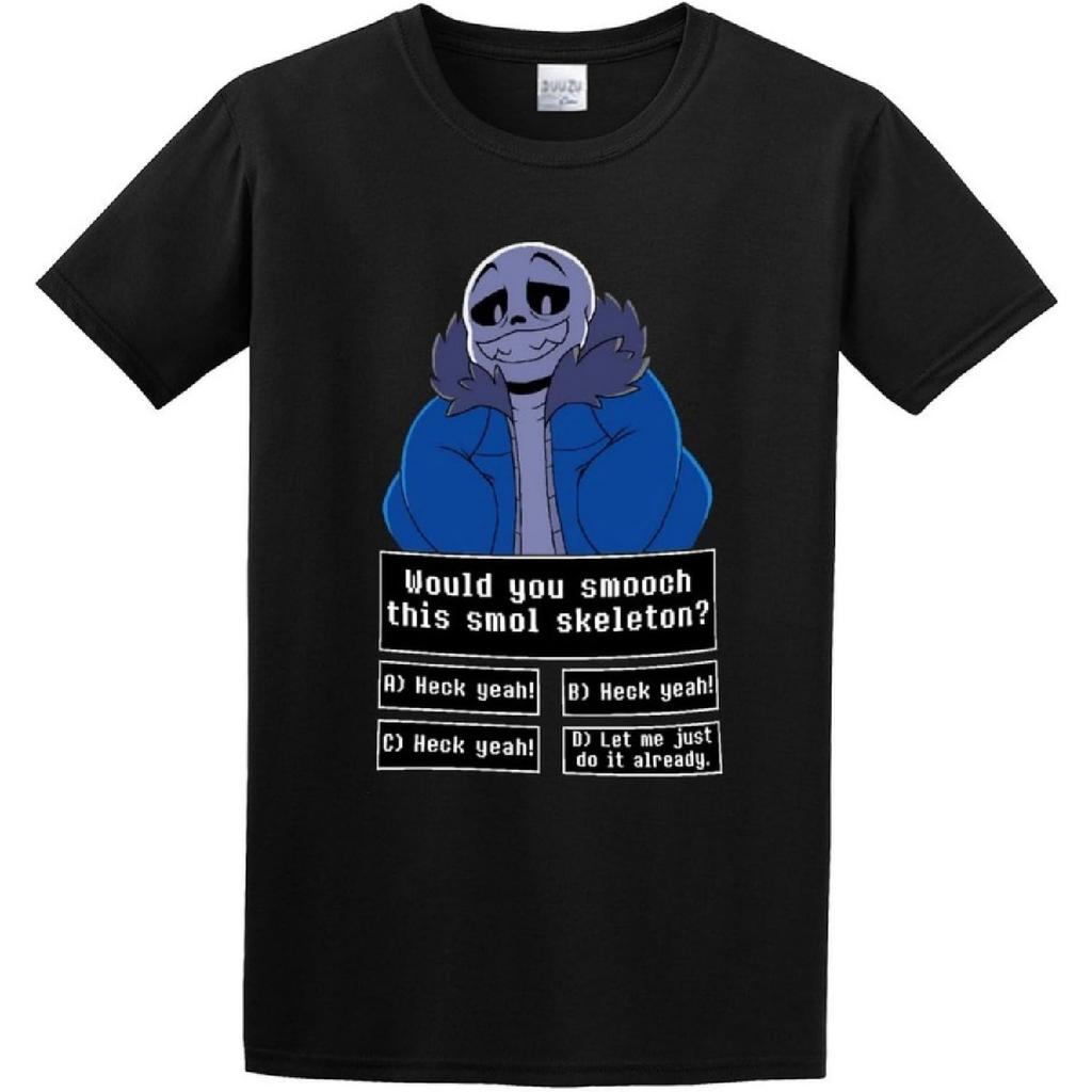 Incomparable Undertale Would You Smooch This Skeleton Men's Fashion T-Shirt Black