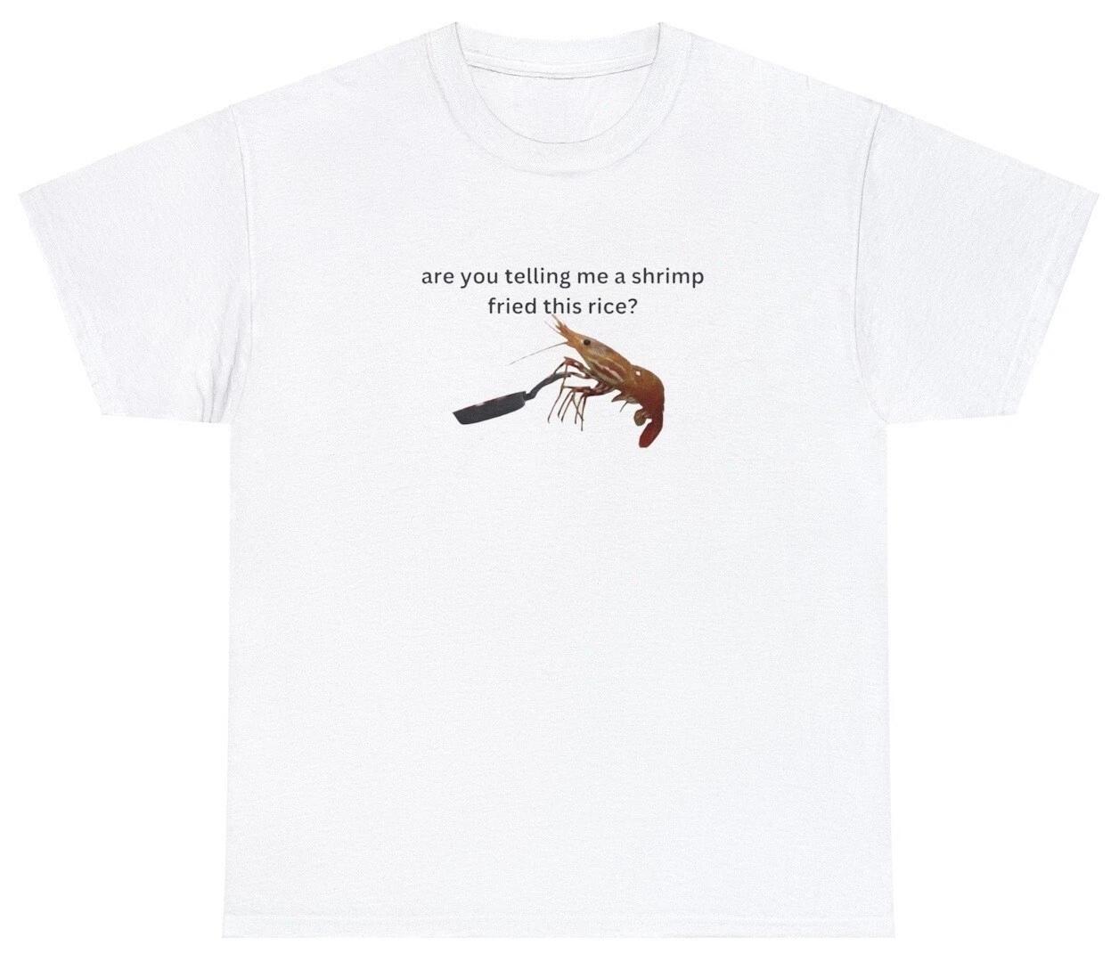 

Shrimp Fried Rice Shirt Funny Sayings Parody Gift Meme Y2K Asian Food Lover Tee 3XL