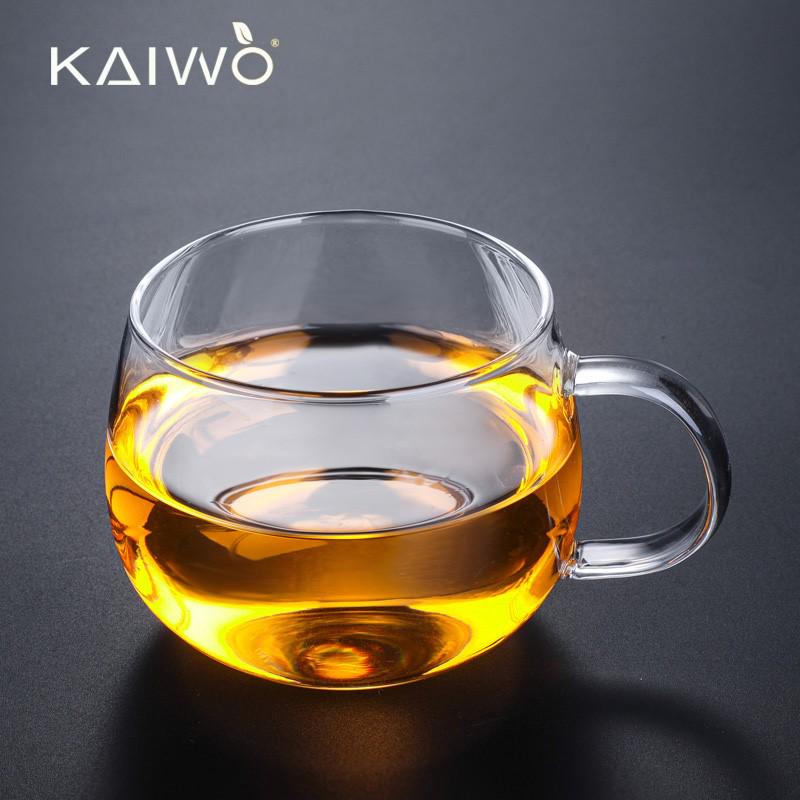 Double-Layer Heat-Resistant Glass Tea Cup with Handle for Kung Fu Tea