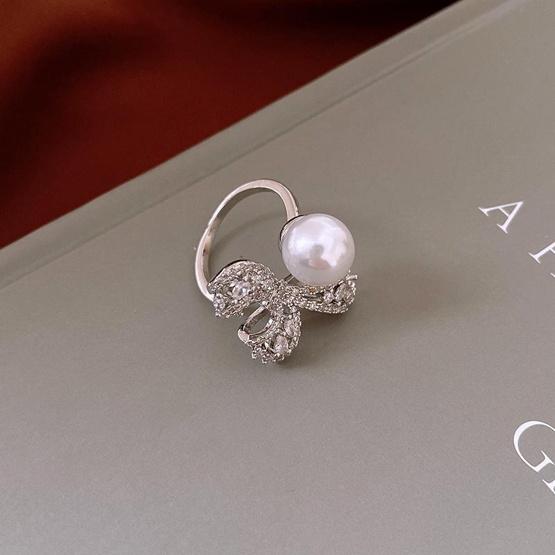 Vintage Palast Blumenring Diamantstil Leichter Luxus Premium Zeigefinger Schmuck