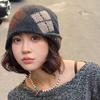 Spring and Autumn Warm Ear Protection Rhombus Plaid Versatile Face Small Knitted Hat