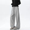 Baumwoll-Kordelzug Weiter Bein Jogginghose, Locker Gerade Bein Lässig Sport Fünf-Punkt-Hose Für Sommer Streetwear