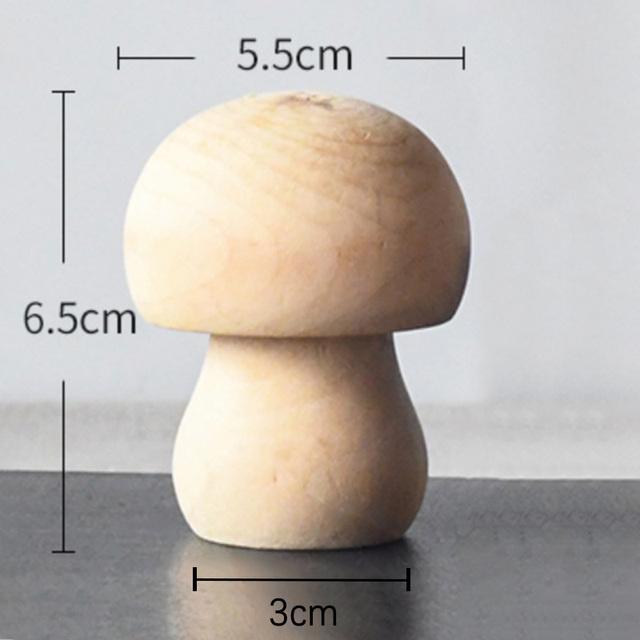 Wooden Mushroom Natural Unfinished Mushroom DIY Crafts Painting Peg Dolls Ornament Handmade Kids Toy Decoration Christmas Gift
