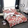 Měkká a pohodlná sada povlaků na přikrývku s potiskem kravského kresleného jahodového potisku do ložnice obsahuje 1 povlak na přikrývku a 1/2 povlak na polštář