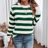 Sweaters For Women  R-neck Striped Cute Color Block Fall Winter Knitted Pullover Tops