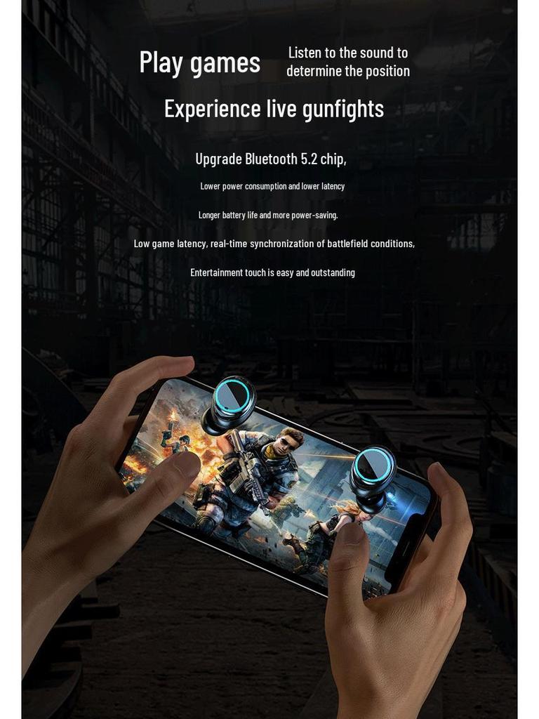 M25 Bluetooth Noise-Cancelling Wireless Gaming Earbuds with Breathing Light and Long Battery Life