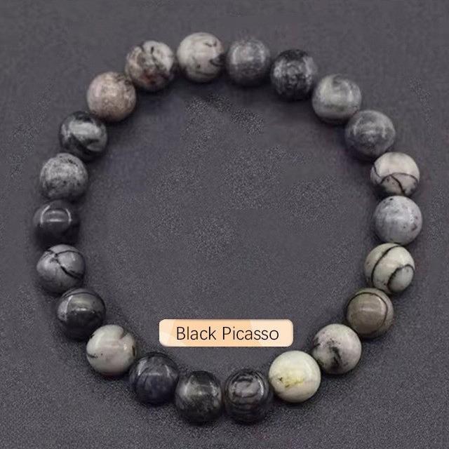 Festive Gifts Assorted Natural Stone Beaded Bracelet Set Crystal Fashion Jewelry For Men And Women Daily Wear Simple Versatile Accessory