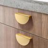 Cabinet Door Semicircle Handle Split Cabinet Shoe Cabinet Door Handle Aluminum Alloy Exposed Gold Round Furniture Door Handle