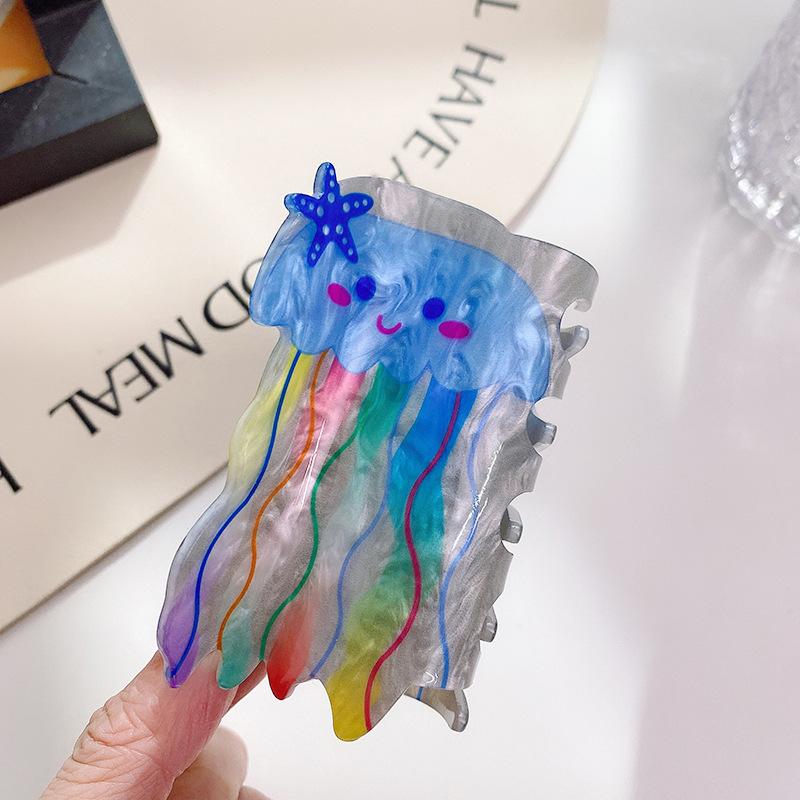 

And Fashionable Versatile 8cm To 93cm Acrylic Hair Claw Clips With Adorable Prints Animal Jellyfish 8.4cm