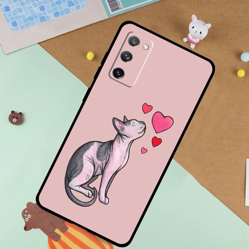 Sphynx Cat Soft Case For Samsung Galaxy S25 Ultra S9 S10 S20 S21 S22 S23 S24 Plus S24 FE Funda Cover