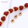 Brass 6mm Frosted Wheel Spacer Beads 18K Gold Plated Round Loose Beads For Jewelry Making DIY Jewelry Making Accessories