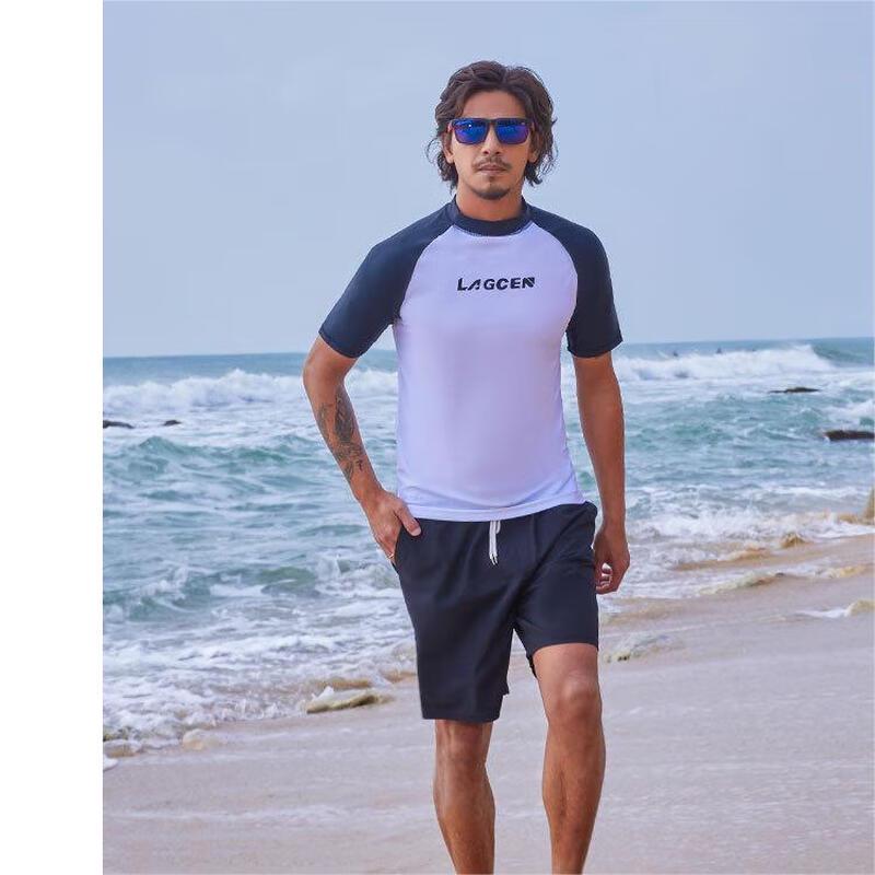 Men s Short-Sleeve Water Sports Swimsuit L