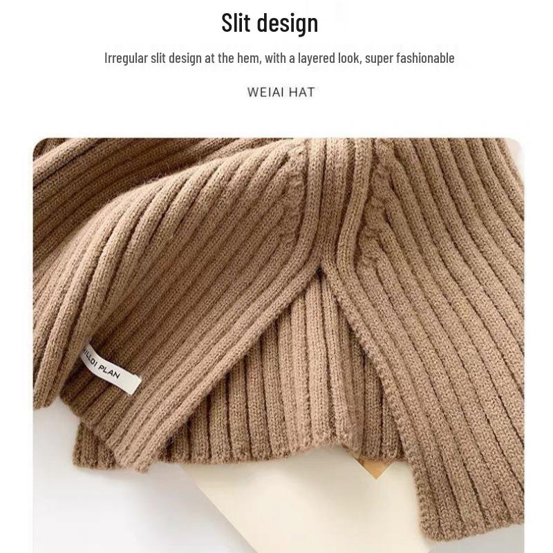 Warm Knit Hooded Shawl: Autumn/Winter Windproof Wool Pullover Hat