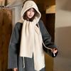 Korean Style Winter Balaclava Hat Solid Color Integrated Neck Warmer  Cold Weather