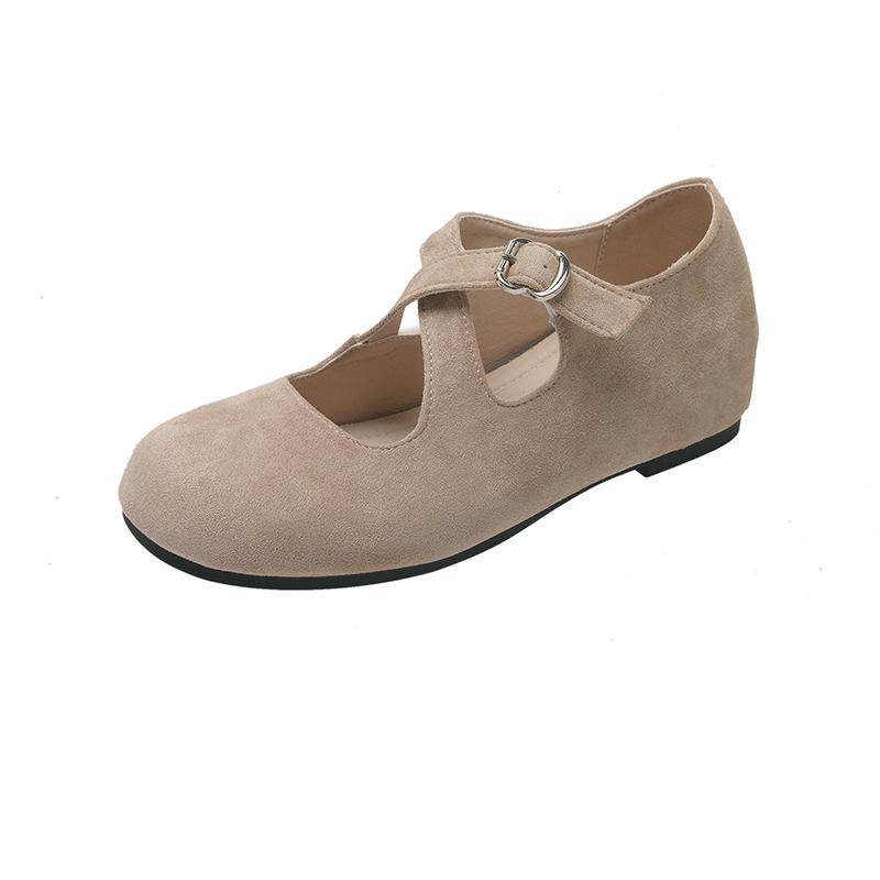 

Модный племенной стиль мягкая подошва внутренняя высота увеличение авокадо зеленый туфли Мэри Джейн детские 2025 весна новый поздний вечерний ветер одинарные туфли 40 абрикосовый