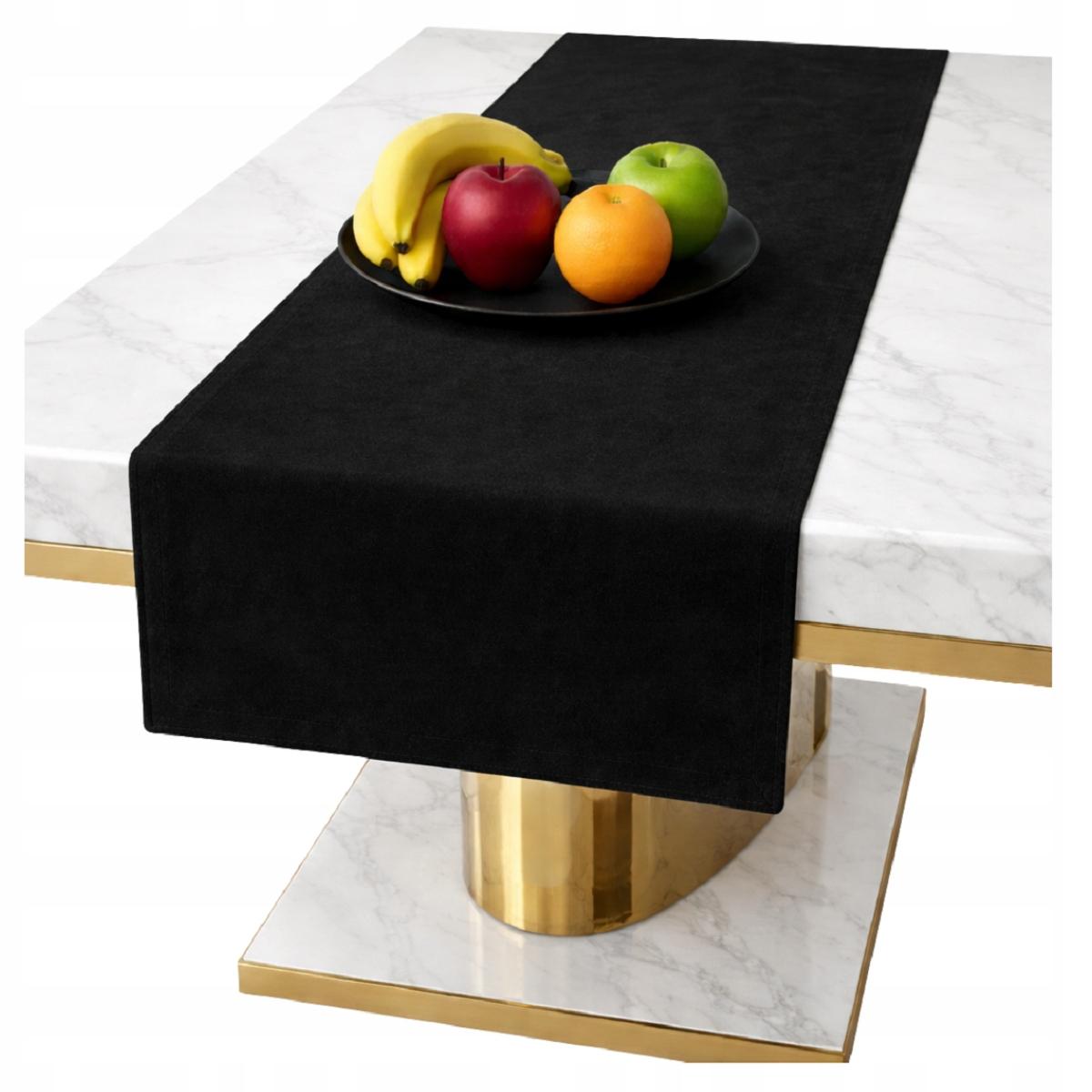 Zwart Velours Tafelkleed 40X140 Cm Glad Klassiek Tafelkleden Kleuren