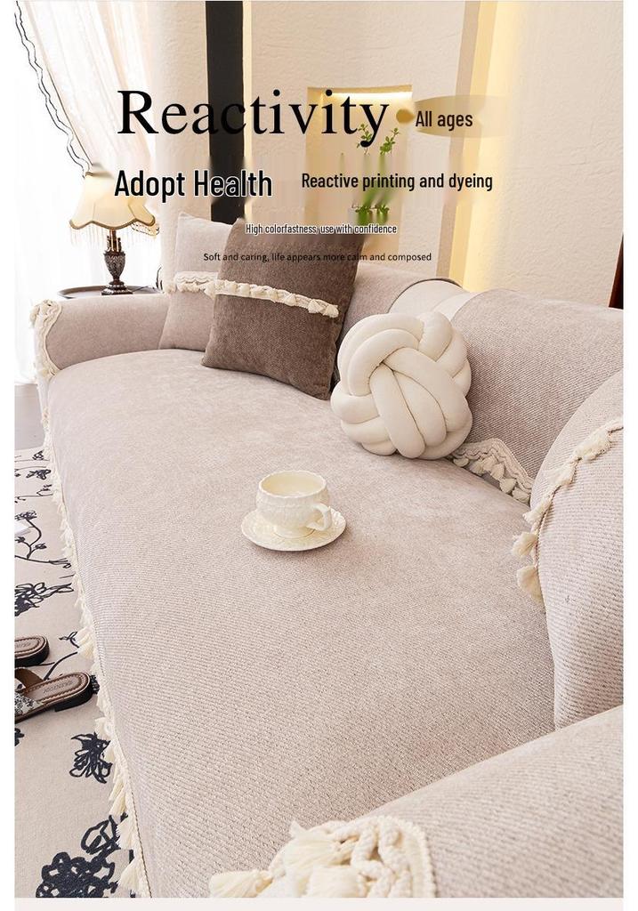 2026 Chenille Irregular Shaped Sofa Cushion, All-Season Non-Slip Cover