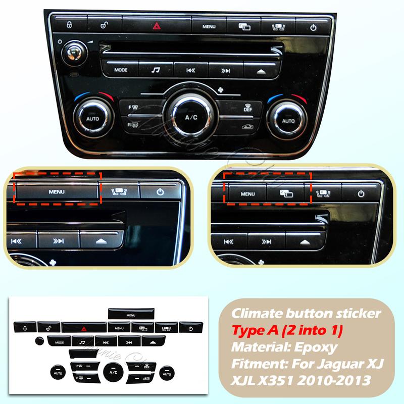 Für Jaguar XJ Klimaschalter Blende 2010-2015 Innenraum Knopf Aufkleber für Jaguar XJL X351 Autozubehör Multimedia Upgrade