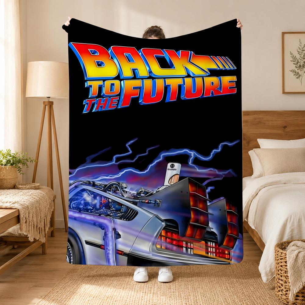 Back To the Future Movie Throw 240g Flannel Blanket, Suitable for Sofas, Beds, Offices, Exquisite Gift Blankets