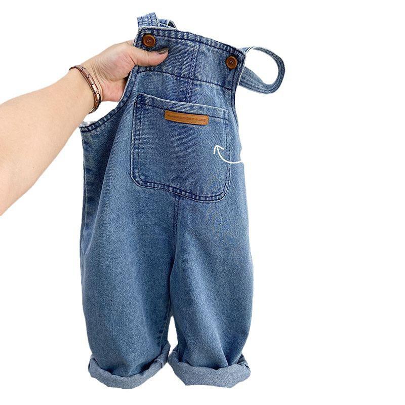 Children's Spring and Autumn Jeans - Boys' Overalls & Girls' Trendy Long Pants