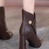 Fashion Pointed Toe Block Heel Short Cone 2025 New Fashion Booties Fashion Boots High Heel Temperament Women's Boots
