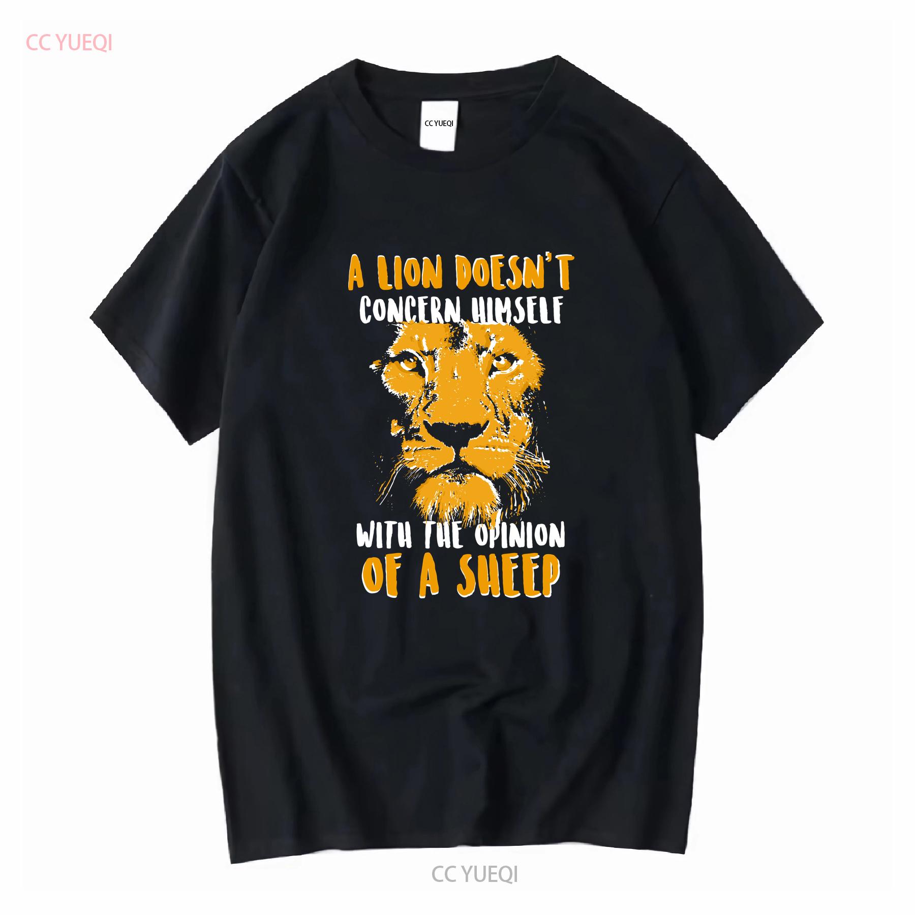 

A Lion Doesn t Concern Himself With The Opinion Of Sheep T Shirt Inspirational Motivational Women s long or short sleeves M чорний