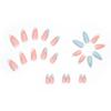 24 Pieces Milk White Sweetheart French Manicure Sky Blue Smudge Simple Ins Wind Sweet Girl Almond Nail Wearable Manicure