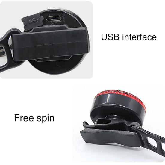 Bike Rear Light Compacted Weatherproof USB Charging Rechargeable Bicycle Brake Lamp for Night Riding