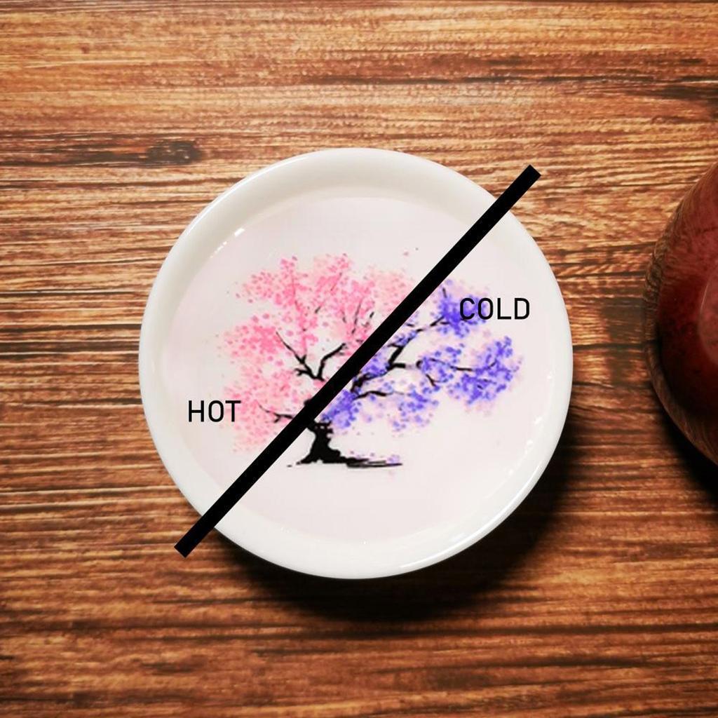 Printing Flower Changes When Hot or Cold Color Changing Ceramic Coffee Cup Bowl