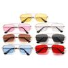 New Rectangle Sunglasses Women Metal Men Sun Glasses Brand Luxury Designer Lens Shades Eyewear Y2k Accessories