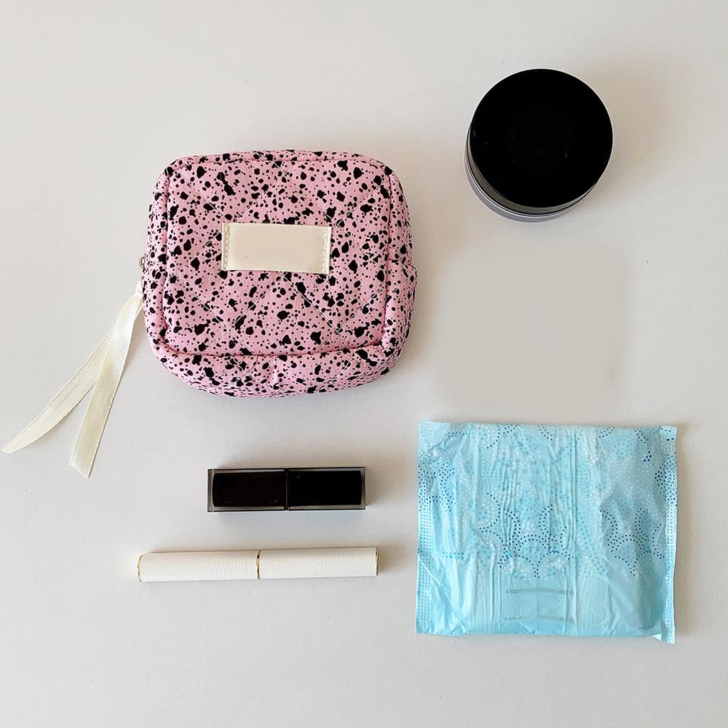 Makeup Bag for Purse Preppy Zipper Cosmetic Pouch Purse Travel Coin Pouch Sanitary Napkin Storage Bag Makeup Organizer