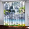 Nature Landscape Sunshine Forest Semi Blackout Curtain Set of 2 Panels for Bedroom Living Room Kitchen Office Home Decoration