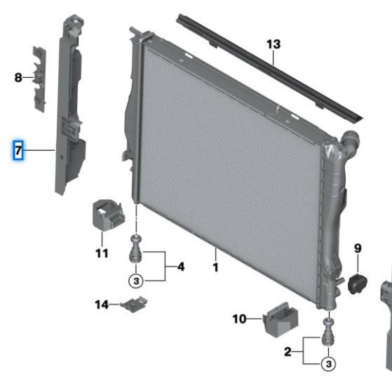 BMW 3 Series E90 Radiator Side Support (17107524914)