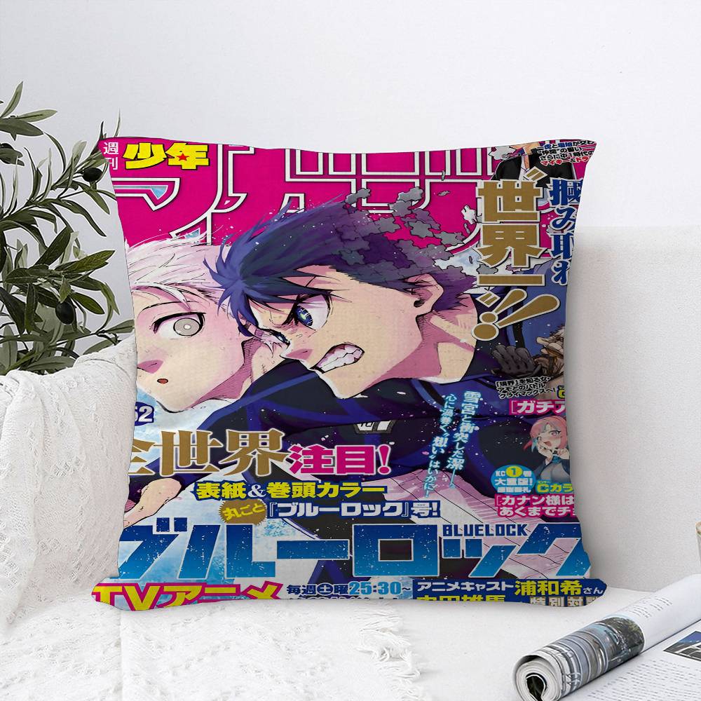 Anime BLUE LOCK Isagi Yoichi Pillow Anime Pillow Sofa Bed Head Pillow Cover Cushion Cover 45x45 Cm Fashion
