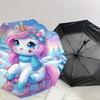 1PC Unicorn Winter Automatic Open/Close Umbrella with Windproof, 8-Rib Sturdy Canopy, Durable Ribs, Fashionable Design, Outdoor Accessory, Fun Prin, H