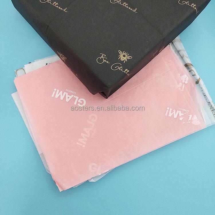 Custom Logo Thin Soft Tissue Wrapping Paper Recycled Four-Color Printing Guangdong for Clothing Gift Packaging